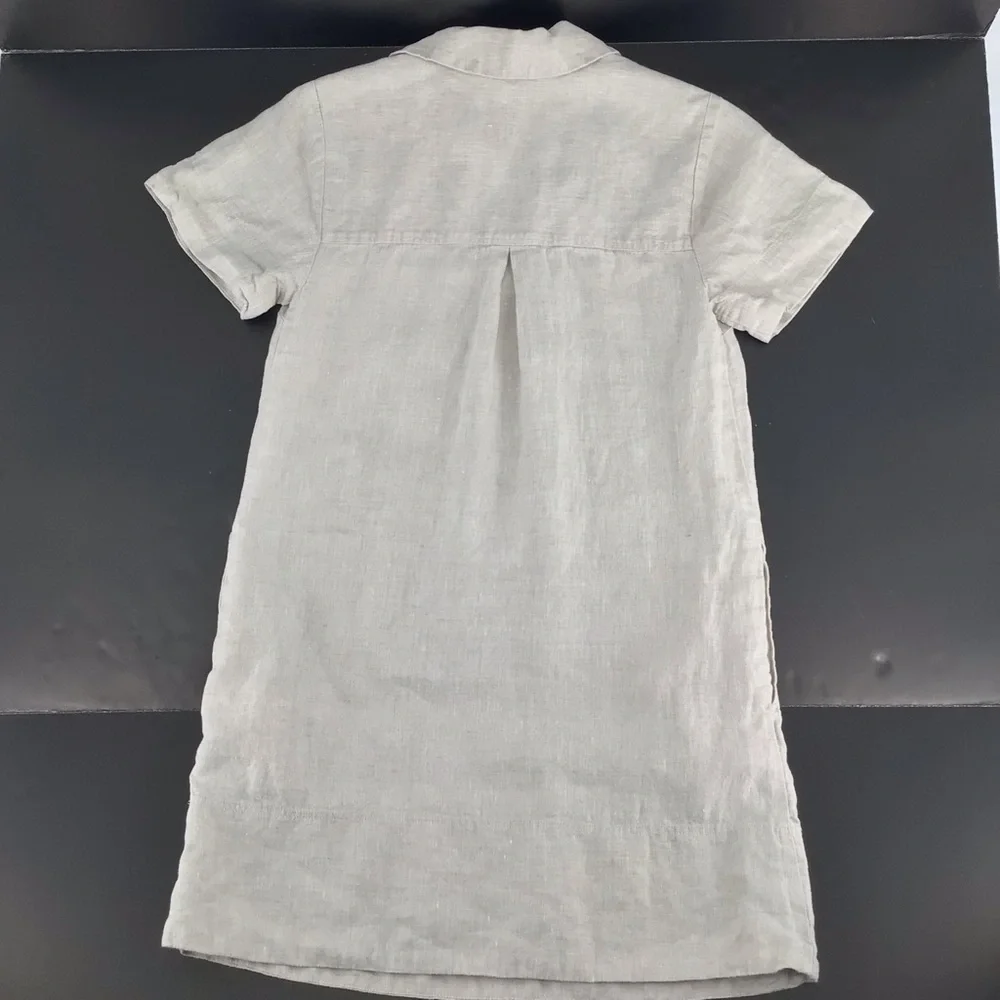 Madewell V-neck Palma Mini Dress in 100% Linen Natural Undyed nq627 Size XXS - Picture 13 of 13